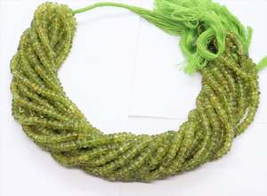 Cuentas de peridoto natural lisas en forma de rondel de 5-6 mm, cuentas de peridoto en forma de rondel, cuentas de peridoto sueltas para la fabricación de joyería al por mayor. - Product Image 5