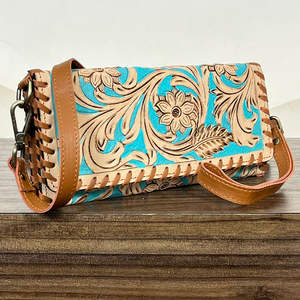 Bolso de Mano de Cuero con Diseño Floral, Hecho a Mano, de Lujo, 2026, Nuevo Diseño, Cuero Genuino de Vaca, Mini Bolso para Mujer, Cartera Triple - Product Image 4