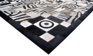 Alfombras de Cuero Genuino Bordadas a Mano con Diseños 3D Modernos 2025, Venta al Por Mayor, Alfombras de Exportación, Conjuntos de Alfombras con Parches de Pelo, Modernas 3D - Product Image 4