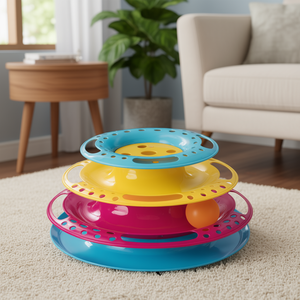 Juguete Interactivo y de Movimiento para Mascotas, Torre Circular de Plástico, 25 cm/13 cm - Product Image 3