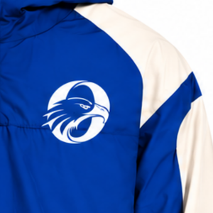 Mens Royal Blue Colorblock Nylon <b>Hoodie</b> Shorts Set Lightweight Quarter Zip Athletic Fitness Training <b>Running</b> Casual Outfit - Product Image 5
