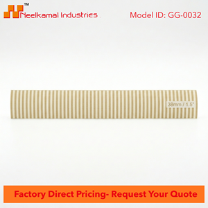 Cinta de grogrén Neelkamal de 38 mm, color blanco con rayas verticales, de poliéster, para decoración, envoltura de regalos y ribete de prendas. - Product Image 4