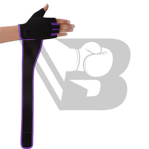 Guantes transpirables de medio dedo para levantamiento de pesas con soporte para muñeca, antideslizantes, para gimnasio, entrenamiento deportivo y fitness. - Product Image 3