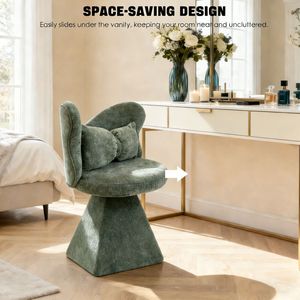 Swivel Accent Vanity Chair with Butterfly Back for Dining <b>Bedroom</b> Makeup <b>Stool</b> or Living Room Use - Product Image 3