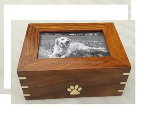 Wood photo frame Pet Cremation urn wholesale pet cremation urn Pet picture frame ash urns