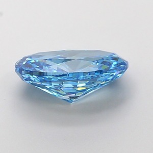 Diamant ovale de 3 carats, cultivé en laboratoire par CVD, couleur bleu vif fantaisie, clarté VVS2, polissage excellent, pierre précieuse de luxe premium, non montée - Product Image 2