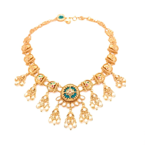 Juego de Collar Jewelemarket Heritage 10575472GR, Chapado en Oro, Aleación de Cobre, Piedra Pota, Perla, para Uso Diario, Ocasiones Nupciales, Fino - Product Image 3