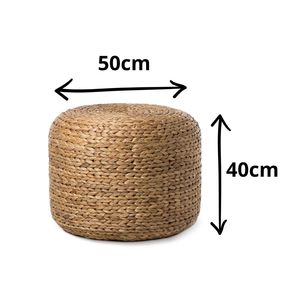 Water Hyacinth <b>Stools</b> Ottomans Handcrafted from Vietnam Woven Natural Fiber Seating for Living Room Hotel Furniture - Product Image 2
