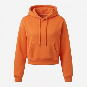 Vente en gros de sweat-shirts à capuche courts pour femmes, style streetwear, vêtements décontractés quotidiens - Product Image 1