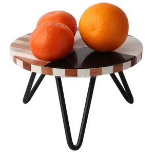 Présentoir à gâteaux de luxe moderne, style INS, fait à la main, plateau en résine marron, pieds en métal de haute qualité, outil de présentation de gâteaux en forme personnalisée - Product Image 4