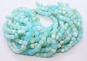 AAA Natural Peruvian <b>Opal</b> Faceted Cube Gemstone Beads 8-9 MM Peru <b>Opal</b> 3D Box Cube Beads 8 Inch Faceted Peruvian <b>Opal</b> Loose Bead - Product Image 2