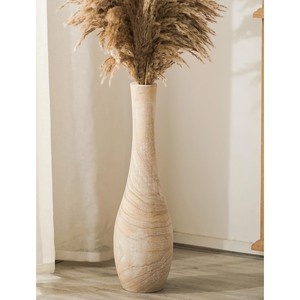 Jarrón Alto Rústico de Madera de Pino Blanqueada con Acabado Desgastado, Venta al Por Mayor - Product Image 2