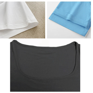 T-shirt à col carré pour femmes, coupe ajustée, manches courtes, couleur unie, streetwear d'été Y2K - Product Image 3