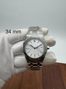 Reloj de Edición Limitada de Lujo con Bisel de Acero Inoxidable de 34 mm, Esfera Blanca con Diseño Tapisserie, Visualización de Fecha, Cristal de Zafiro, Movimiento ETA - Product Image 2