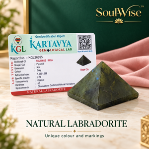 Pirámide de Cristal de Labradorita Natural, Piedra Gris Opaca para Decoración y Colección - Product Image 1