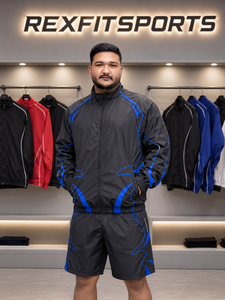 REXFIT SPORTS 2026 Conjunto Deportivo Personalizado de Nylon Premium para Hombre, Chaqueta Cortavientos Ligera y Pantalones Cortos, Ropa Deportiva OEM ODM - Product Image 2