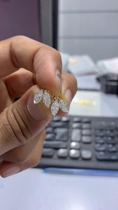 ต่างหูเพชรทรงมาร์คีส์เพาะเลี้ยงในห้องปฏิบัติการ, ต่างหูเพชรทองคำ 14K, เครื่องประดับเจ้าสาวสไตล์มินิมอล, ของขวัญสำหรับเธอ - Product Image 3