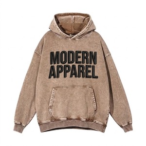 Sudaderas con capucha y hombros caídos con efecto acid wash para hombre, con un diseño inspirado en el estilo urbano relajado. - Product Image 1