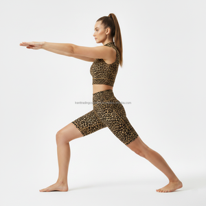 Private Label Leopard Print Yoga Set Women Sports Bra and Shorts Gym Workout Fitness Activewear for Brands OEM - Product Image 6