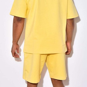 ชุดเซ็ตเสื้อยืดแขนสั้นและกางเกงขาสั้นผ้าฝ้ายถักลำลองสำหรับผู้ชาย ใส่สบาย ระบายอากาศได้ดี ปรับแต่งได้ แบรนด์ 2 ชิ้น - Product Image 4