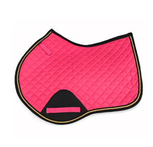 Quilted Horse Saddle Pad | Breathable <b>Equestrian</b> Saddle Cloth with Faux Fur Trim | Horse Riding Equipment Wholesale - Product Image 1