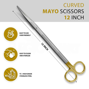 Tijeras Quirúrgicas Mayo Stille de Acero Inoxidable, Curvas, para Cirugía General, Reutilizables, de Grip Surgical - Product Image 2