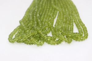 Natural Peridot Faceted Rondelle Beads 4.5-6mm 16 Inches Long Strand for Jewelry Making Rare Big Size - Product Image 4