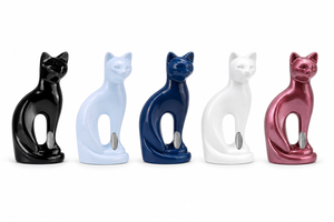 Ceramic <b>Cat</b> Shaped Pet <b>Urn</b> with Crystal Collar Decorative Animal Ashes Storage Casket Modern Novelty Home Décor - Product Image 6