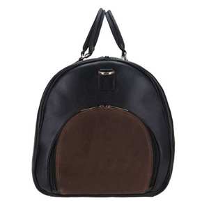 Bolsa de Viaje de Cuero Negra con Panel Lateral Marrón, Gran Capacidad, Sistema de Transporte con Asa - Cuero 2026 - Product Image 2