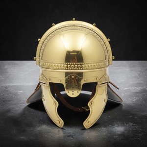 หมวกนักรบเทมพลาร์ยุคกลาง หมวกเกราะนักรบเทมพลาร์ ของตกแต่งบ้านและสำนักงานทำจากโลหะเหล็กโบราณ - Product Image 3