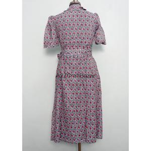 Robe longue en coton à fleurs de qualité supérieure, col en V, coupe ample, pour le printemps et l'été, robe maxi élégante, robe décontractée tendance pour femmes - Product Image 4