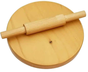 Juego de Chakla Belan de Madera de Mango Oscuro de Primera Calidad |   Tabla de enrollar y pinza artesanales |   Superficie Lisa para Roti, Paratha y Puri - Product Image 6