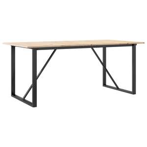 โต๊ะรับประทานอาหารโครงเหล็กโอเฟรมไม้สนแท้ 70.9"x35.4"x29.5" - Product Image 6