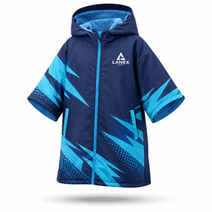 Bata de Cambio Impermeable para Niños con Capucha, Personalizada |   Poncho de Toalla con Forro Polar Cortavientos para Natación, Playa y Deportes - Product Image 2