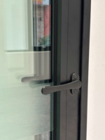 Porte coulissante pliante moderne en aluminium sur mesure, porte patio bi-pliante en verre du sol au plafond pour maisons passives et à faible consommation d'énergie