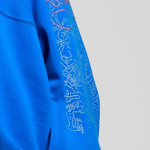 เสื้อฮู้ดโอเวอร์ไซส์สีน้ำเงิน ลายมังกรประดับเพชร สำหรับผู้ชาย สไตล์สตรีทแวร์ แขนยาวแบบปกติ ใส่ได้ในฤดูใบไม้ร่วง - Product Image 5