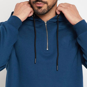 Men's Navy Blue <b>White</b> Solid Winter Casual Hooded Fleece Full Sleeve Elastic Waist Breathable Quick Dry Eco-Friendly <b>Joggers</b> Side - Product Image 6
