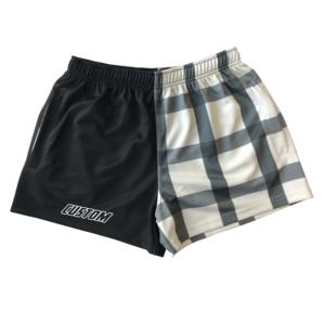 Shorts de rugby à carreaux bicolores personnalisés pour femmes, avec poches, impression par sublimation - Product Image 3