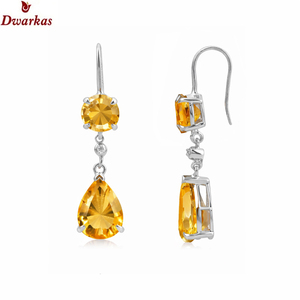 Pendientes de diseño clásico y moderno, plata de ley 925, con piedra de rutilo negro y circonita cúbica, para damas y niñas, fabricación al por mayor. - Product Image 3