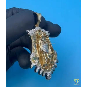 จี้พระสงฆ์ประดับมอสซาไนต์และเงินแท้ 925 สไตล์ฮิปฮอป พร้อมใบรับรอง GIA สร้อยคอของขวัญ - Product Image 3