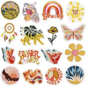 Patchs brodés floraux personnalisés en tissu sergé, thermocollants pour vêtements, chapeaux, sacs, décoration DIY - Product Image 4