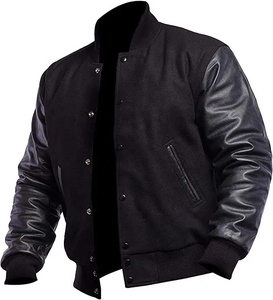 Fashion Casual Varsity <b>Jacket</b> Custom Letterman 100% <b>Leather</b>/Wool made Varsity <b>Jacket</b> for men - Product Image 1