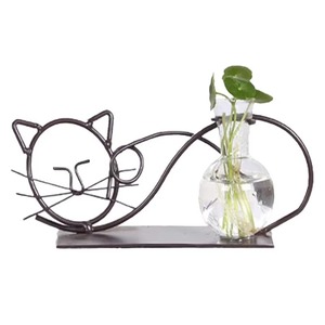 <b>Elephant</b> Shape Metal Frame Glass Terrarium Planter Decorative Table <b>Decor</b> For Home Office Cafe And Unique Interior Styling - Product Image 6
