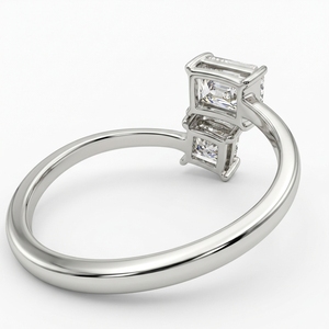 Princess & Radiant Cut <b>Diamond</b> <b>Ring</b> in PT950 Platinum | 1.00 CT Luxury Women's Jewelry - Product Image 4