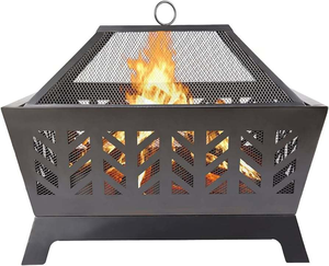 Antique Indian-Inspired Black Metal <b>Fire</b> <b>Pit</b> Vintage Furniture for Hotels Bars Restaurants - Product Image 1