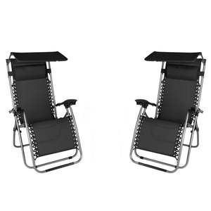 Silla de Patio para Exteriores Infinity, Silla Reclinable de Gravedad Cero con Toldo, Almohada y Bandeja Multiusos, Silla de Playa Plegable Ajustable - Product Image 3