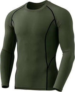 Men's Thermal Breathable Long Sleeve <b>Compression</b> <b>Shirts</b> Athletic Base Layer Top Winter Gear Spandex/Polyester Running T-<b>Shirt</b> - Product Image 1