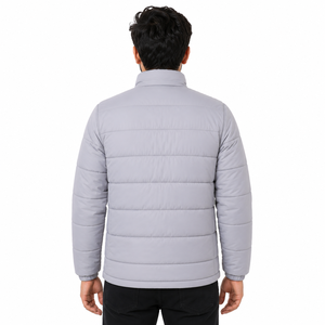 Manteau d'hiver matelassé à manches longues pour homme, veste rembourrée à col montant, fermeture éclair intégrale, couleur unie, vêtements d'extérieur, vente en gros B2B, approvisionnement OEM - Product Image 2