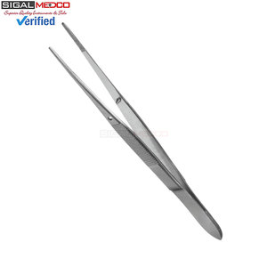 แหนบจับตัวอย่างแบบไม่มีฟัน ปลายหยักตรง ขนาด 10 ซม. / 3.9 นิ้ว ยี่ห้อ Iris Dressing Tissue รุ่น Short Delicate Fishing Forceps สำหรับงานในห้องปฏิบัติการ - Product Image 2