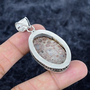 Colgante Vintage de Piedra Preciosa de Jaspe Asteroide Natural, Plata de Ley 925, Joyería Hecha a Mano - Product Image 2